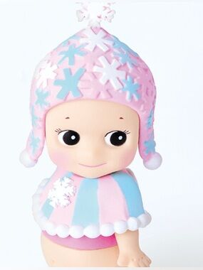 Pink and Blue Snowflake Kids Toy Figurine - Cute Winter Doll